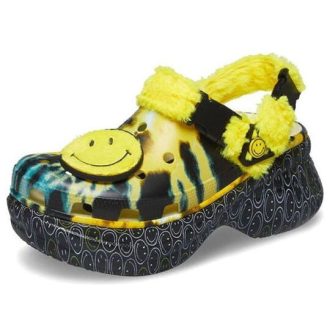 Crocs (WMNS) Klassinen puukengät Hymyilevät Kasvot Tyylikkäät Litteät Urheilu Keltaiset Sandaalit 207271-90H