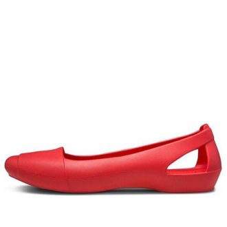 Crocs (WMNS) litteät punaiset sandaalit 202811-8C1