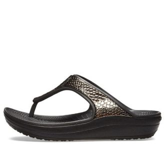 Crocs (WMNS) paksu pohja, musta kupari varvastossut 205604-0FG