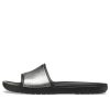 Crocs (WMNS) Sloane Shine Low Slide Flat Rennot mustat hopeatossut ”Black Silver” 206921-001