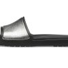 Crocs (WMNS) Sloane Shine Low Slide Flat Rennot mustat hopeatossut ”Black Silver” 206921-001