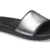 Crocs (WMNS) Sloane Shine Low Slide Flat Rennot mustat hopeatossut ”Black Silver” 206921-001