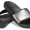 Crocs (WMNS) Sloane Shine Low Slide Flat Rennot mustat hopeatossut ”Black Silver” 206921-001