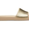 Crocs (WMNS) Sloane Shine Low Slide Minimalistiset rento litteät ruskean kullan väriset tossut ”Brown Gold” 206921-212 Crocs (WMNS) Sloane Shine Low Slide Minimalistiset rento litteät ruskean kullan väriset tossut ”Brown Gold” 206921-212